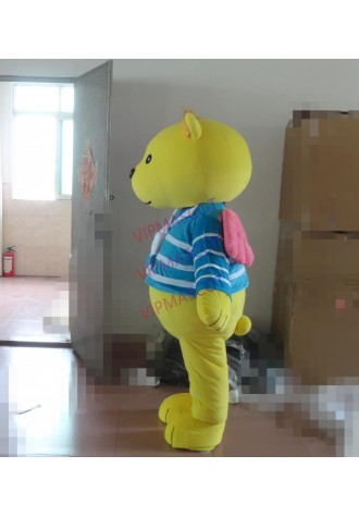 Latest high quality yellow bear mascot costume top fancy dress christmas gift character kids costume Holiday special clothing