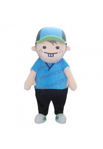 Latest high quality cute blue boy mascot costumes shine kids party costumes Holiday special clothing