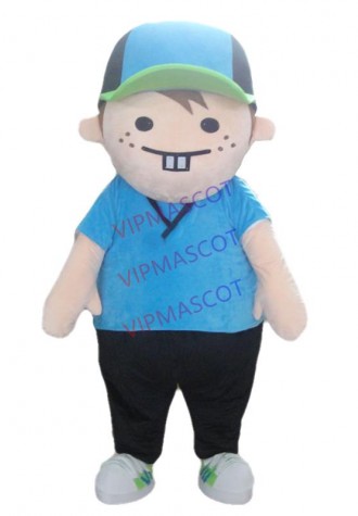 Latest high quality cute blue boy mascot costumes shine kids party costumes Holiday special clothing