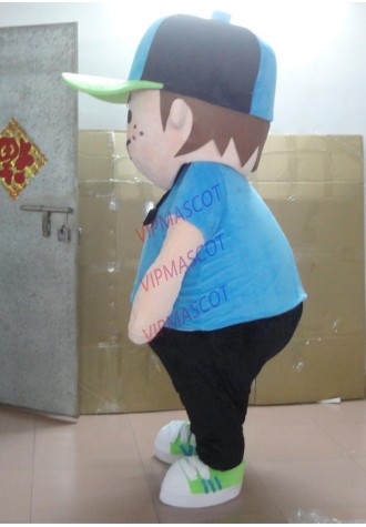 Latest high quality cute blue boy mascot costumes shine kids party costumes Holiday special clothing