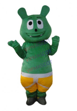 Hot selling Adult cartoon character lovely green bear Mascot Costume fancy dress party costumes
