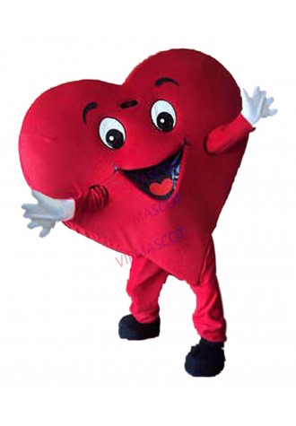 New Red Love Heart Mascot Costume fancy Party Dress Adult Size Free Ship