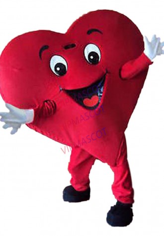 New Red Love Heart Mascot Costume fancy Party Dress Adult Size Free Ship