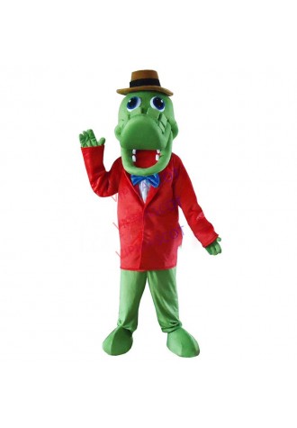 Green Alligator Crocodile Mascot Costume Fancy Dress Prop Set Halloween