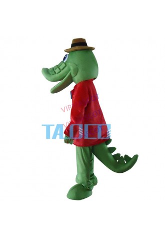 Green Alligator Crocodile Mascot Costume Fancy Dress Prop Set Halloween