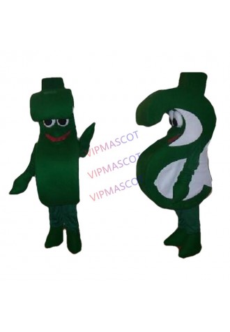 Green USD Money Sign Mascot Costume Adult Cartoon Character Bank Monkey Theme Advertising Anime Cosply Fancy Dress Mascotte 1704