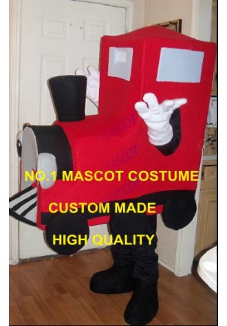 New Custom Mascot Red Train Mascot Costume Adult Anime Cosply Vihicle Theme Costumes Advertising College Mascotte Fancy 1828