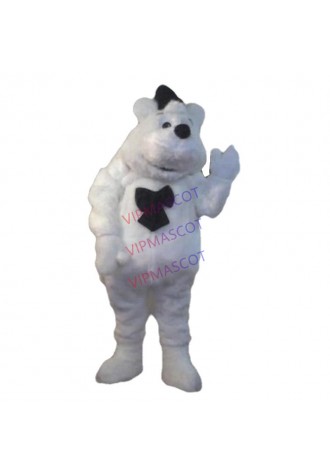 Long Hair Plush Polite Polar Bear Mascot Costume Adult White Bear Theme Anime Cosply Mascotte Fancy Dress Suit Kits 1811