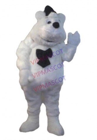 Long Hair Plush Polite Polar Bear Mascot Costume Adult White Bear Theme Anime Cosply Mascotte Fancy Dress Suit Kits 1811