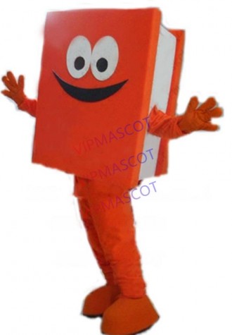 New Custom Advertising Costumes Orange Recycled Notebook Mascot Costume Adult Cartoon Character Book Theme Mascotte Fancy 1975