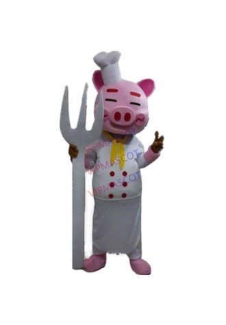 pig chef mascot costume cute pig custom adult size cartoon character cosplay carnival costume 3301