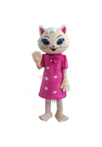 cute pink cat mascot costume custom adult size cartoon character cosplay carnival costume 3200