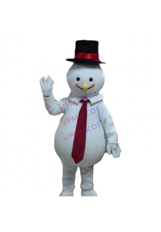 Black Hat Snowman Mascot Outfit Fancy Dress Costume Christmas Snowman Cartoon Costume Xmas Male Female Factory Direct Sale