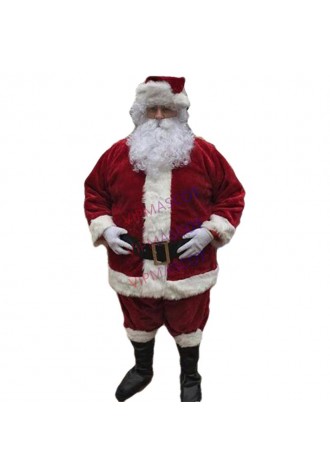 Details about Adult Luxury Velvet Santa Claus Costume Christmas Party Costume Apparel Suit For Men Factory Direct Sale