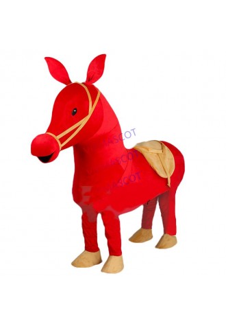 EVA Material Two people wearing show red Horse Mascot Costumes Movie props cartoon Apparel Four styles 479