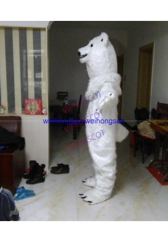 EVA Material Helmet Luxury Plush Polar bear Mascot Costumes Cartoon Apparel advertisement costumes Halloween Birthday party 055