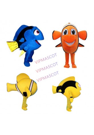 Hot Sold Dress Up Animal Clothing Nemo and Dory Mascot Clothing Cosplay Funny Fish Mascot Adult Size