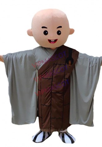 Childish Buddhist Monk Mascot Costume Cartoon Mascot Costume Adult Round Head Halloween Cosplay Party Costume Free Shipping