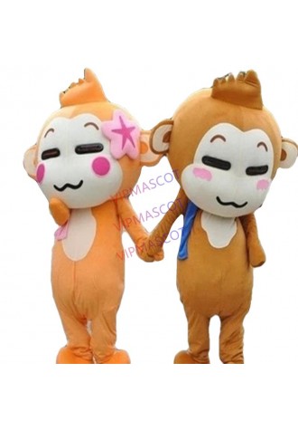 YOYO and CICI Monkey Cartoon Suit Carnival Costume Fancy Dress Costumes Animal Mascot Party Costumes