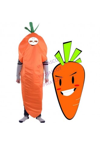 Unisex Funny Carrot Mascot Cosplay for Adult and Kids Halloween Performance Role Paly Cartoon Costume