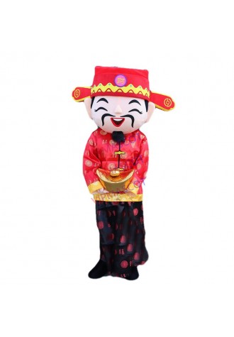 Chinese New Year God Of Fortune Costume for Adult Size God Of Wealth Mascot Costume Halloween Christmas festival Cosplay Costume