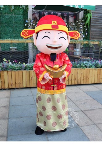 Chinese New Year God Of Fortune Costume for Adult Size God Of Wealth Mascot Costume Halloween Christmas festival Cosplay Costume