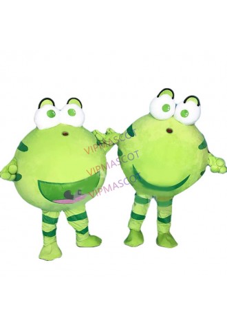 Green Frog Mascot Costume Halloween Cartoon for Birthday Party Funny Dress