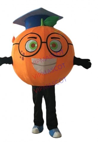Latest High Quality Custom Fruit Doctor Orange Mascot Costumes Orange with Doctorial Hat Mascot Holiday Party Advertising Events