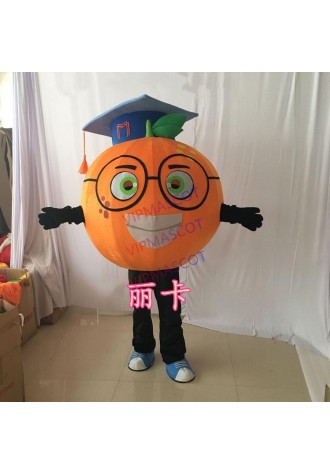 Latest High Quality Custom Fruit Doctor Orange Mascot Costumes Orange with Doctorial Hat Mascot Holiday Party Advertising Events