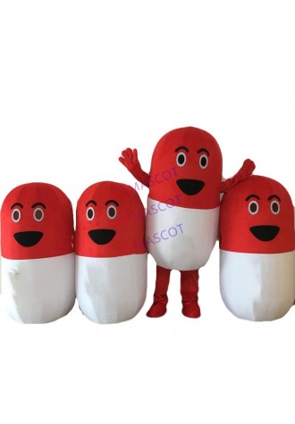 Capsule Collocystis Kaps-Medicine Drug Pill Mascot Costume Adult Character Cartoon Mascot Costumes for Halloween Can Add Logo