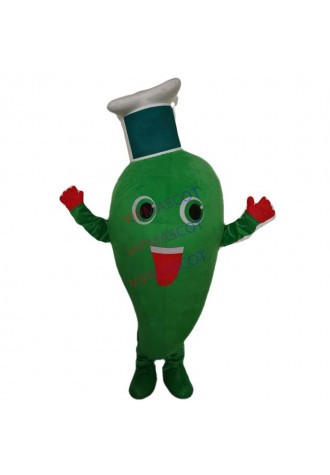Vegetables Theme Green Pepper Mascot Costume Chili Capsicum Adult Cartoon Character Cosplay Role-play Sport Carnival Fancy Dress
