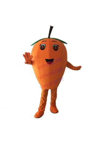 New Mascot Tasty Orange Loquat Mascot Costume Cartoon Character Mascotte Green Leaves Brown Stipe Apparel