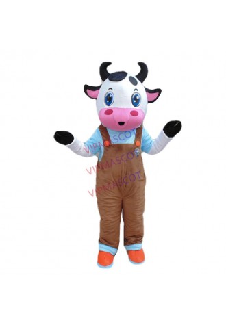 Dairy Cow Mascot Costume Adult Size Top Quality Cartoon Cow Cartoon Costumes Halloween Party Fancy Dress