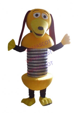 Smart Yellow Slinky Dog Toy Story mascost costume  Puppy Doggie Mascot Costume for adult Halloween party event