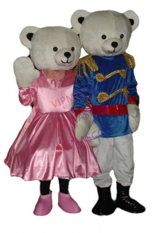 Mascot costume couple bear cartoon costume adult bear mascot costume