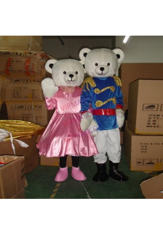 Mascot costume couple bear cartoon costume adult bear mascot costume