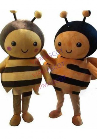 mascot Big Eyes Honey Bee Mascot Costume Adult Cartoon Character Mascotte Outfit Suit Bee Carnival Costume