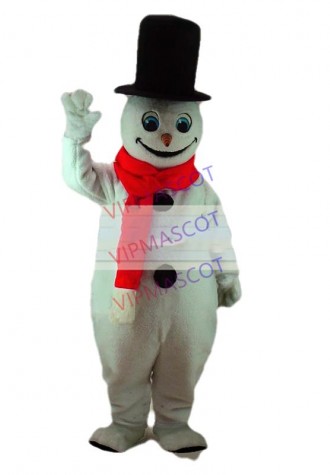 Hot sale Cute Adult cartoon character cute black hat snowman Mascot Costume Halloween party costumes adult size