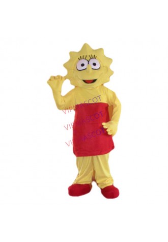 Hot sale Foam Cartoon Character Adult cute yellow girl Mascot Costume Fancy Dress Halloween party costume