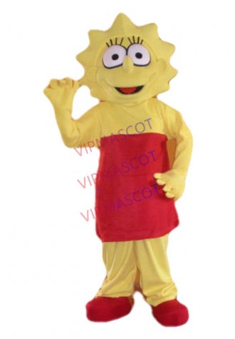 Hot sale Foam Cartoon Character Adult cute yellow girl Mascot Costume Fancy Dress Halloween party costume
