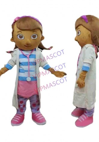 Hot sale Foam Cartoon Character Adult brown hair girl Mascot Costume Adult Suit for Hallooween