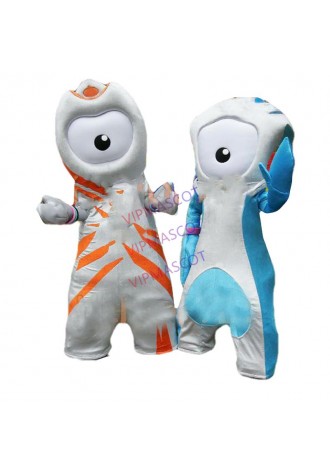 Hot sale Adult Wenlock and Mandeville Mascot Costume Cartoon Party Outfits Fancy Dress