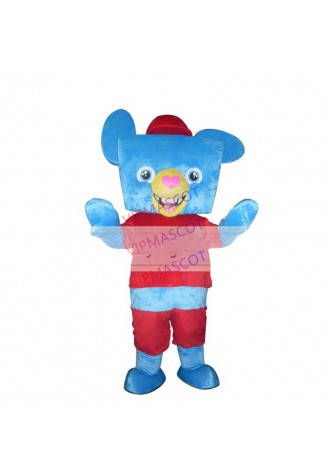 Hot sale Adult cute blue and red bear mascot fancy dress costumes Halloween party costumes