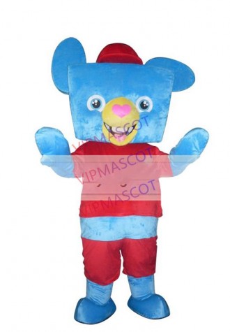 Hot sale Adult cute blue and red bear mascot fancy dress costumes Halloween party costumes