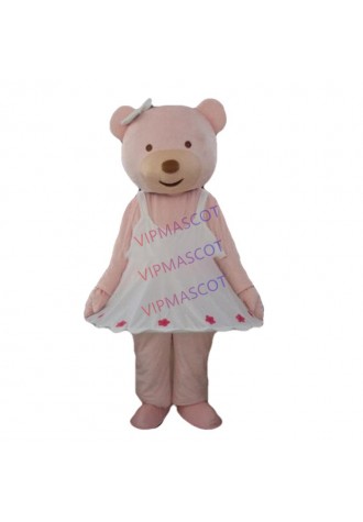 Hot sale Foam new Cartoon Character lovely pink bear mascot Costume fancy dress costume Adult size