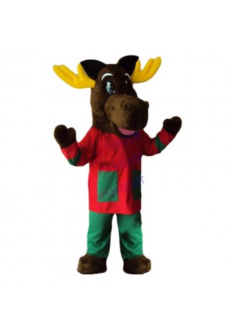 Foam Custom made Cartoon Character Lovely Adult  Moose Mascot Fancy Dress cosplay Halloween  Party Costume