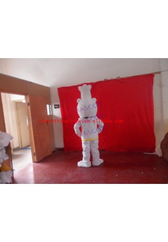 Hot sale Cute Cartoon Character Adult cute white bear Mascot Costume fancy dress party costume