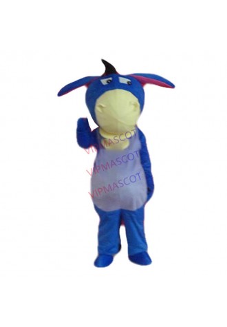 Hot sale Foam Cartoon Character Adult cute blue donkey Mascot Costume fancy dress party costume