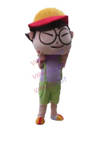Hot sale Foam Cartoon Character Adult cute glass boy Mascot Costume fancy dress party costume