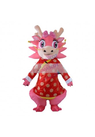 Hot sale Foam Adult cartoon cute red cloth little dragon mascot costume suit fancy dress mascot party costumes